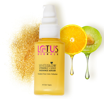 LOTUS HERBALS WhiteGlow Vitamin C and Gold Radiance Face Serum | For Dull & Dry Skin |(30 ml)