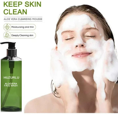 HUZURLU Hydrating Aloe Vera for Pimples, Dry & Oily Skin Face Wash(200 ml)