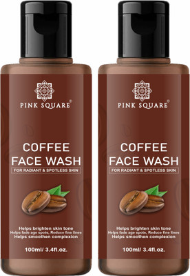 Pink Square Coffee  For Long Lasting Refreshment Pack 2 of 100ML Face Wash(200 ml)