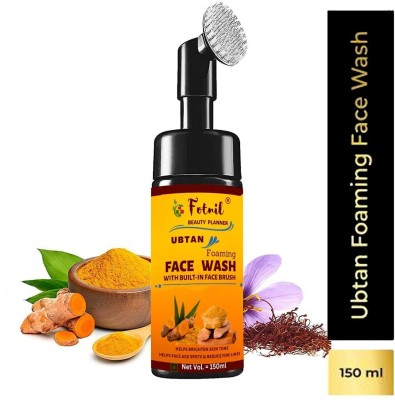 Fotnil Ubtan Foaming with Built-in Brush, For Clear And Radiant Skin - With Saffron, Rose And Turmeric Extract, Pack Of 2 Face Wash(300 ml)