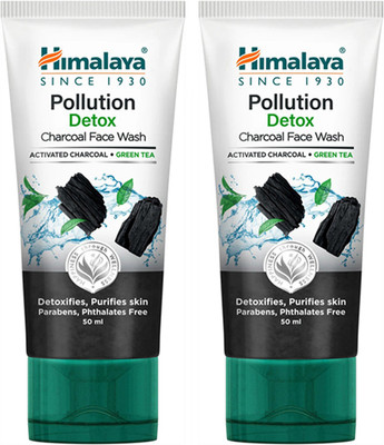 HIMALAYA Pollution Detox Charcoal  (2X50ml) Face Wash(100 ml)