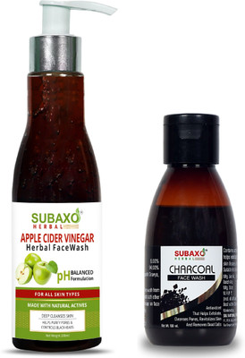 Subaxo HERBAL APPLE CIDER VINEGAR FACE WASH 200 ML AND CHARCOAL FACE WASH 100 ML total 300 ml Face Wash(300 ml)