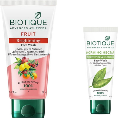 BIOTIQUE Fruit 150ml & Morning Nectar 100ml Facewash Face Wash(250 ml)