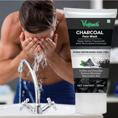 Vojtech Charcoal  - Men & Women - Eliminates Dead Cells - Deep Detoxification Face Wash(200 ml)