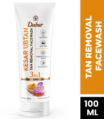 Dabur Kesar Ubtan | Tan Removal | 100% Kashmiri Saffron | Exfoliates, Glows & Tones Face Wash(100 ml)