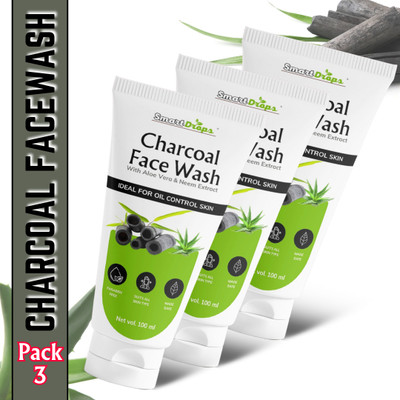 smartdrops Charcoal Face wash for Dark Spot Reduce | For Man & Woman |  Face Wash(300 ml)