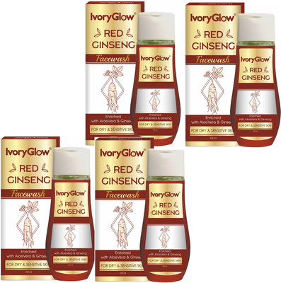 NG MART IVORYGLOW RED GINSENG FACEWASH PACK OF -4 Face Wash(400 ml)