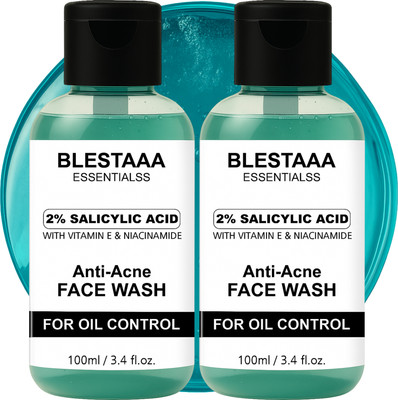 blestaaa essentialss 2% Salicylic Acid For Oily Skin | Anti Face Cleanser With Niacinamide & Vitamin E For Acne . Face Wash(200 ml)