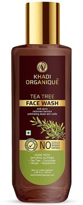 khadi ORGANIQUE Tea Tree  Removes tan, Anti Acne, Exfoliating Dead skin cells Face Wash(100 ml)