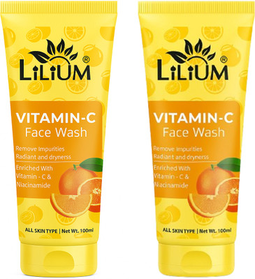 LILIUM Vitamin C  | Enriched with Vitamin C Orange & Aloe Vera (Pack Of 2) Face Wash(200 ml)
