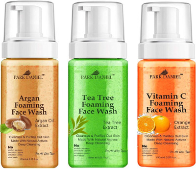 PARK DANIEL Argan, Tea Tree & Vitamin C  - Deep Cleansing Pack of 3 150ML(450 ML) Face Wash(450 ml)