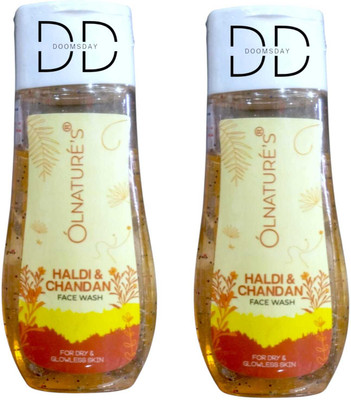 DOOMSDAY OLNATURES HALDI & CHANDAN FACEWASH HELP IN CONTROL OIL & PIMPLE FREE SKIN PACK OF (100ml x 2) Face Wash(200 ml)