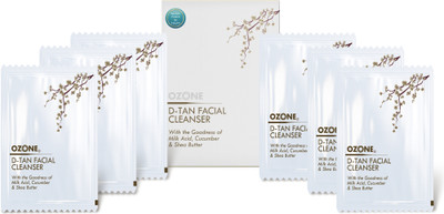 OZONE D Tan Facial Cleanser | Goodness of Cucumber, Milk & Shea Butter Sachet | 10gmX6 Face Wash(60 g)
