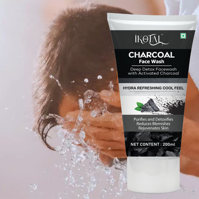 IKOTAL Charcoal  For Men & Women / Pollution Damage Reversal Reduces Dark Spot Face Wash(200 ml)