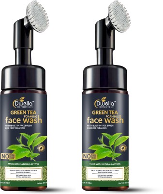 DWELLA HERBOTECH Green Tea  -For Dry Skin - No Sulphate, Parabens & Silicones -Pack of 2 Face Wash(300 ml)