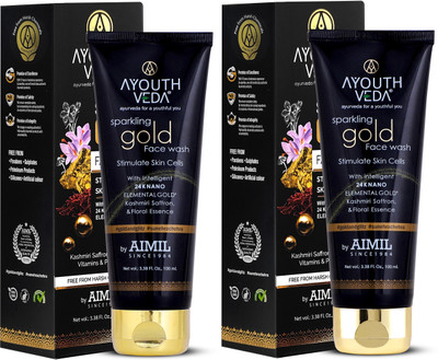 Ayouthveda Sparkling Gold  (pack of 2)(100ml each) Face Wash(200 ml)