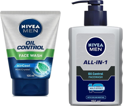 NIVEA Oil Control - 100ml & All-in-1 Oil Control - 150ml (Pack of 2) Face Wash(250 ml)