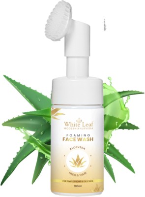 White Leaf Aloe Vera And Neem Foaming  With Brush For Acne & Dark Spots Removal Face Wash(100 ml)