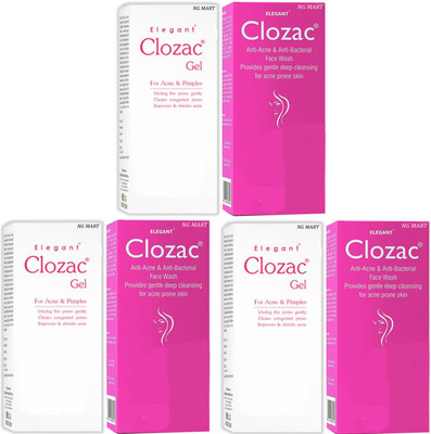 NG MART NG CLOZAC FACEWASH & GEL SKIN C COMBO PACK OF - 3(3 Items in the set)