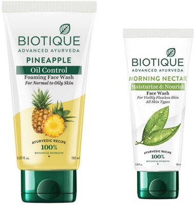 BIOTIQUE Pineapple 150ml & M Nectar 100ml Facewash Face Wash(250 ml)