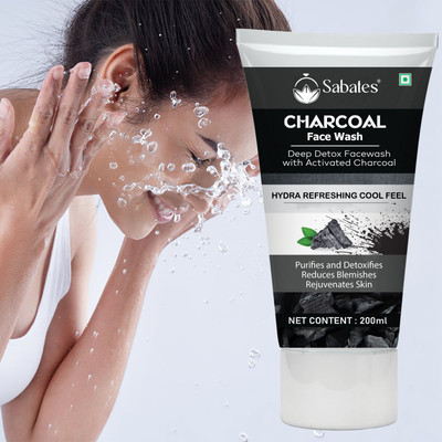Sabates Charcoal  ' Men & Women ' Anti-Pollution & Deep Detox Formula Face Wash(200 ml)