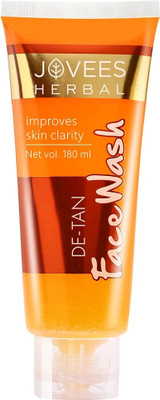 JOVEES Herbal De-Tan For Tan Removal|All Skin Types|Paraben & Alcohol Free Face Wash(180 ml)