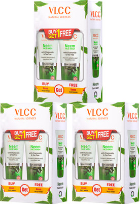 VLCC Neem  - 300 ml - Buy One Get One(Pack of 3) Face Wash(450 ml)
