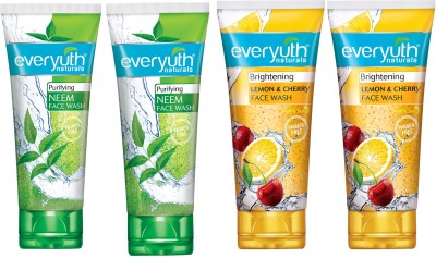 Everyuth Naturals purifying neem 50g 2pc & brightening lemon 50g 2pc Face Wash(200 g)