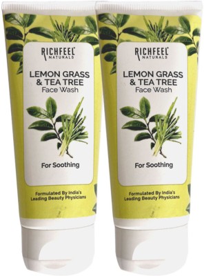 RICHFEEL Lemongrass & Tea Tree  For Acne & Pimples|100 gm (Pack of 2) Face Wash(200 g)