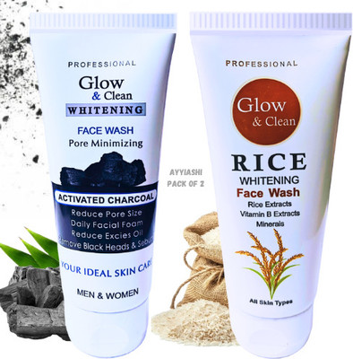 AYYIASHI Korean Glow Rice  & Charcoal  Face Wash(200 ml)