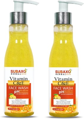 Subaxo HERBAL VITAMIN C AND E FACE WASH 2 PC EACH OF 200 ML Face Wash(400 ml)