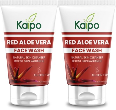 KAIPO Red Aloe Vera  for Natural Skin Cleanser & Improve Skin Radiance (Pack Of 2) Face Wash(200 ml)