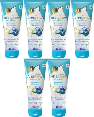 ahaglow Advanced  Gel ,50g x Pack of 6 Face Wash(300 g)