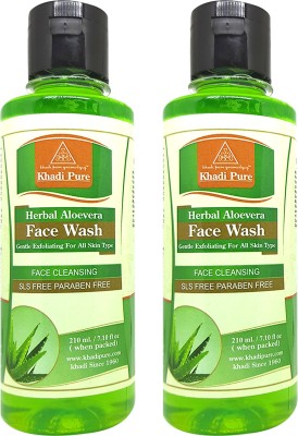 Khadi Pure Gramodyog Herbal Aloevera Sls  (Pack Of 2) (420Ml) Face Wash(420 ml)