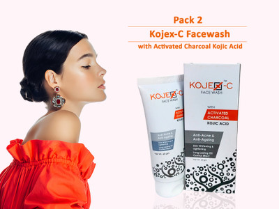 KOJEX C Charcoal & Kojic Acid for Pimples & Tan Remove  Face Wash(120 g)