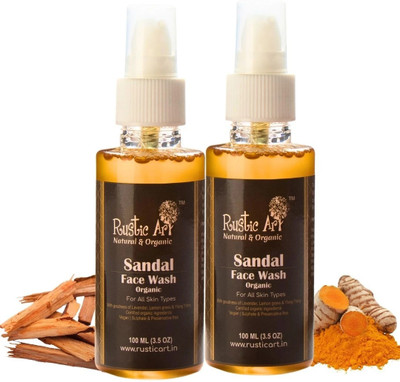 RUSTIC ART Sandal  100ml (pack of 2) Face Wash(200 ml)