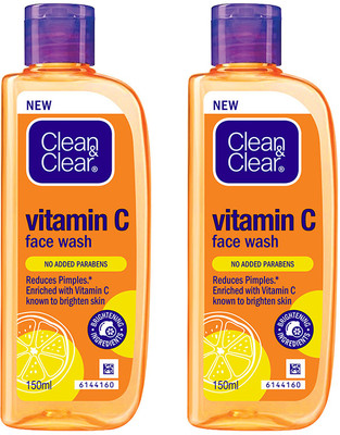 Clean & Clear Vitamin C| Reduces pimples | Enriched with Vitamin C to soothe skin Face Wash(300 ml)