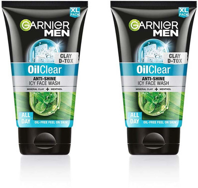 Garnier Men Oil Clear Deep Cleansing, with Menthol and Mineral Clay Face Wash(300 g)