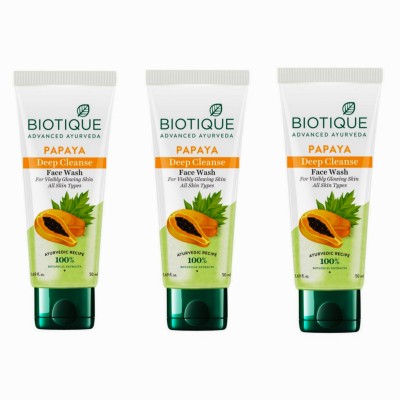 BIOTIQUE Papaya  50 ml (Pack of 3) Face Wash(150 ml)