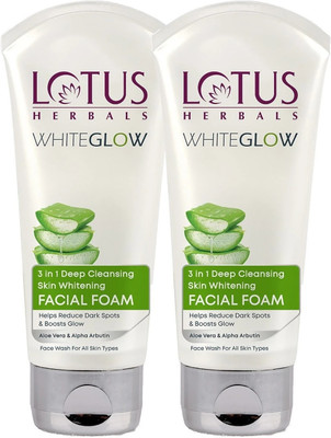 LOTUS HERBALS WhiteGlow 3-In-1 Deep Cleansing Whitening Facial Foam, for all skin types Face Wash(200 g)