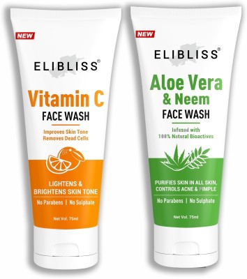 ELIBLISS Vitamin C Gel  + Neem Aloe Vera  for Deep Cleansing Face Wash(150 ml)