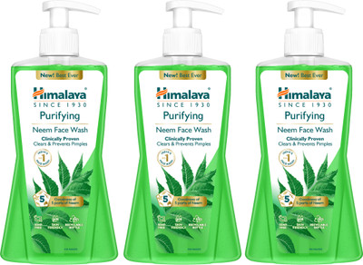HIMALAYA PURIFYING NEEM FACE WASH 400ML INDIA (PACK OF 3) Face Wash(1200 ml)