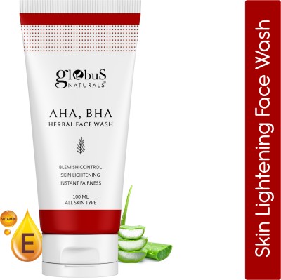 Globus Naturals AHA BHA Herbal , For Acne Control & Dark Spot Removal, Suitable For All Skin Types Face Wash(100 ml)