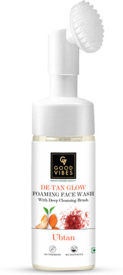 GOOD VIBES Ubtan Insta Glow Foaming  with Deep Cleansing Brush Face Wash(150 ml)