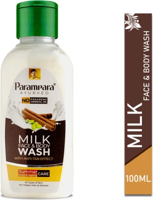 Parampara Ayurved Milk Face And Body Wash 100ml Pack of 3 Face Wash(300 ml)