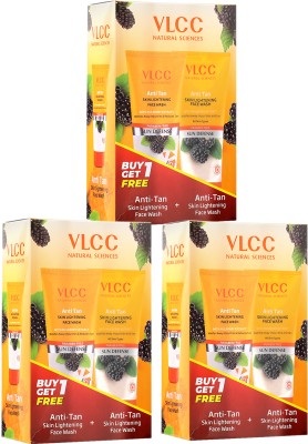 VLCC Anti Tan Skin Lightening Pack of 3 Face Wash(450 g)