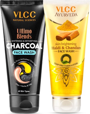 VLCC Ultimo Charcoal and Haldi & Chandan (Pack of 2)  Face Wash(200 ml)