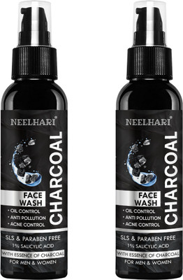 NEELHARI Activated Charcoal Anti-Pollution for Deep Pore Cleaning| Removes Dirt & Impurities | Suitable for Acne Prone Skin | Face Wash(200 ml)