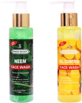 Sheer Secret Neem  100gm and Oil Control  100gm Combo Face Wash(200 ml)