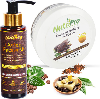 NutriPro Coffee  With Cocoa Cold Cream Enriched With Face Wash(220 g)